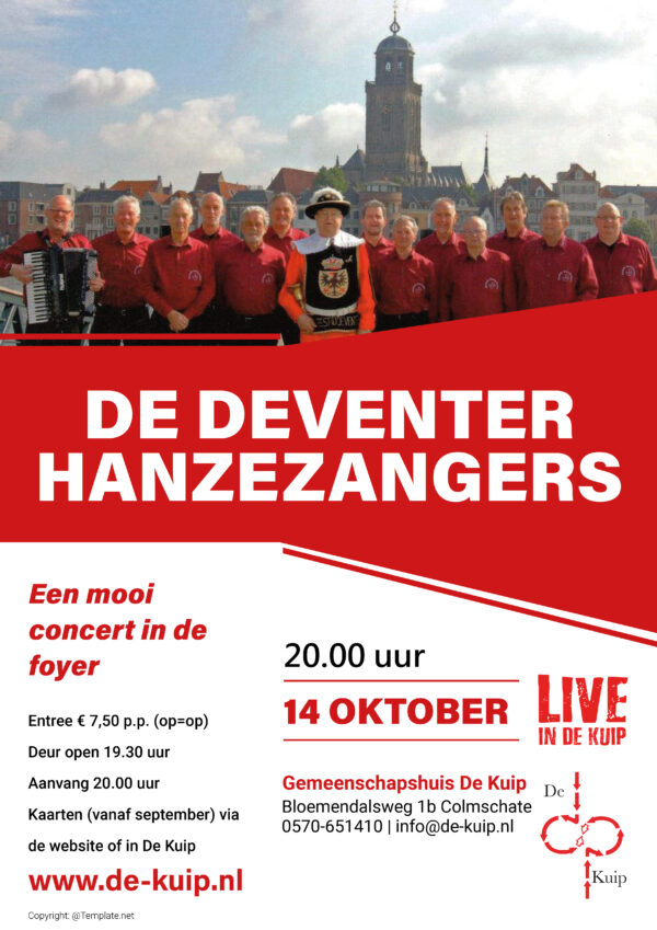 Poster Live in De Kuip Hanzezangers 600x849